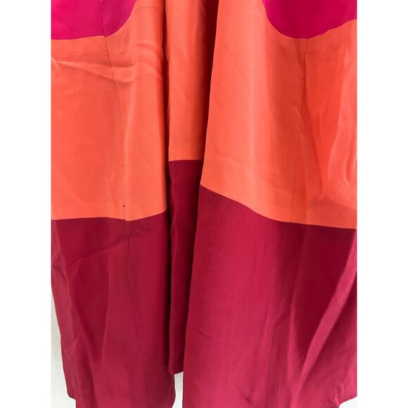 BCBG V-Neck 100% Silk Color Block Mini Dress Small Artsy Boho Romantic Beach - Picture 11 of 13